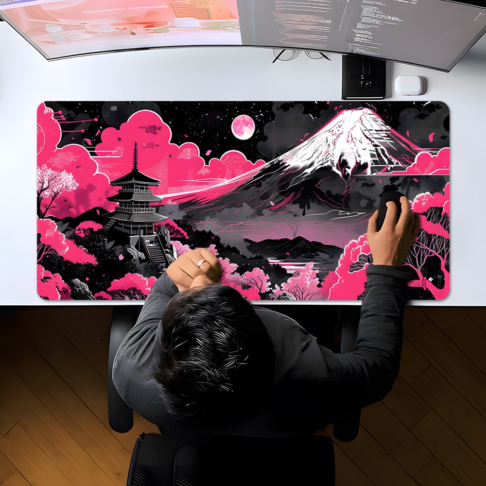 XXL Neon Gaming Desk Mat & Mouse Pad Compatible for /PC/Laptop - Non-Slip Comp
