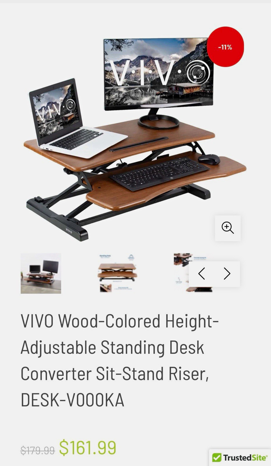 VIVO Height-Adjustable Standing Desk Converter Sit-Stand Riser DESK-V000KA