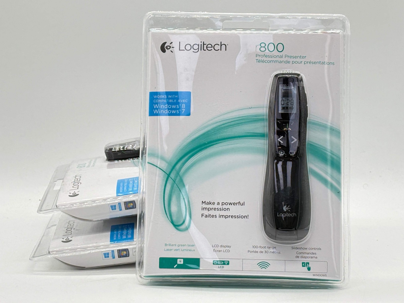 Logitech R800 910-001350 Professional Presenter Green Laser Remote Black New