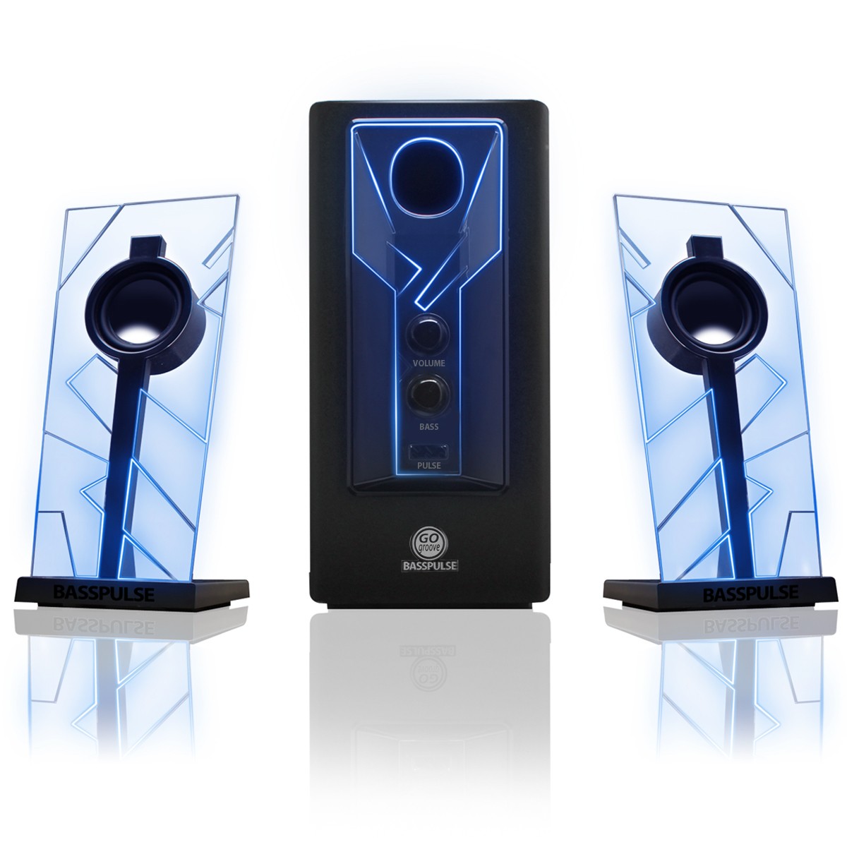BassPULSE 2.1 Stereo Sound System w/ Powered Subwoofer for Home Theater & More