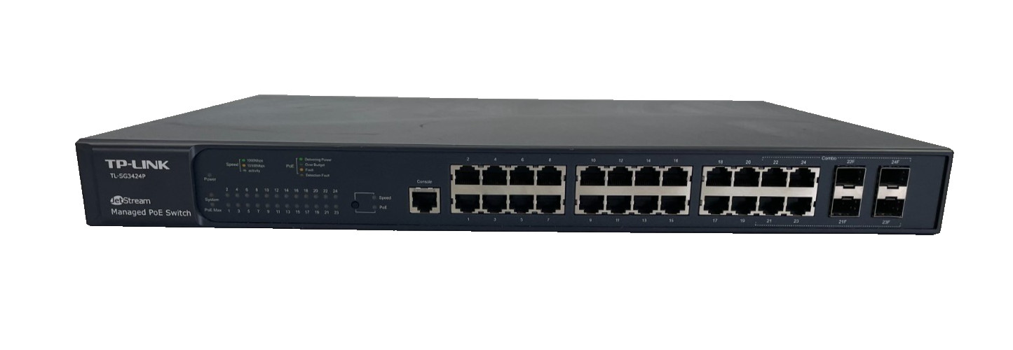 TP-Link TL-SG3424P JetStream 24-Port PoE+ Managed Ethernet Switch