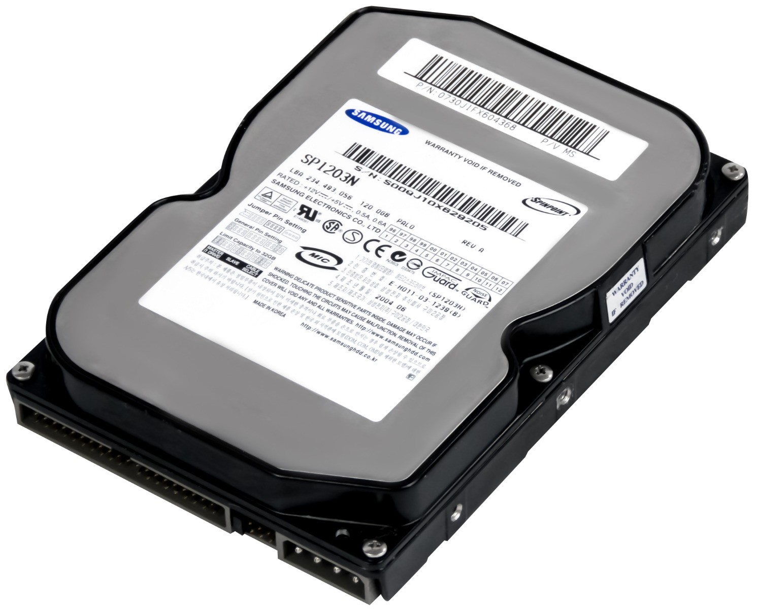HARD DRIVE SAMSUNG SpinPoint P80 120GB 7.2K 2MB ATA 3.5'' SP1203N
