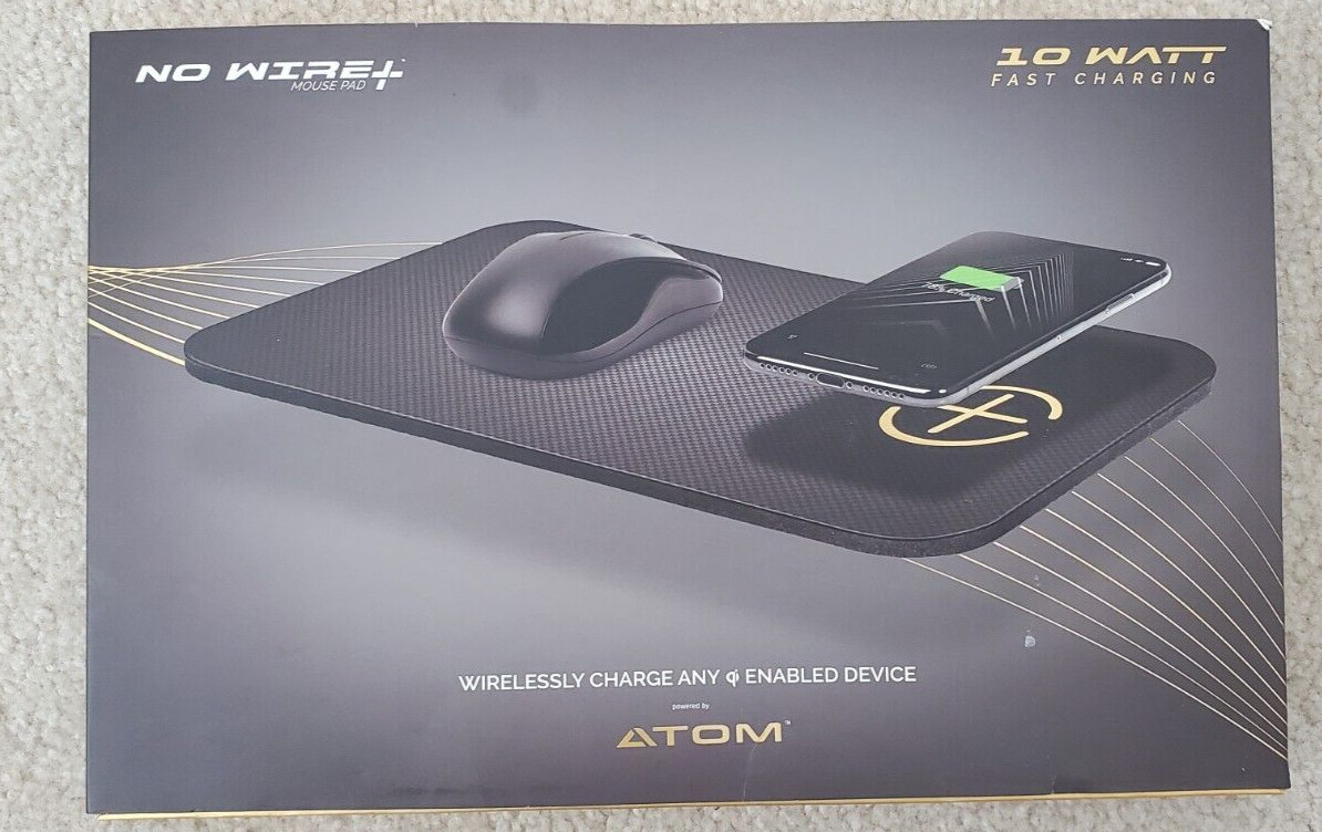 Atom No Wire+ Mouse Pad W/ 10w Qi Superfast Charger