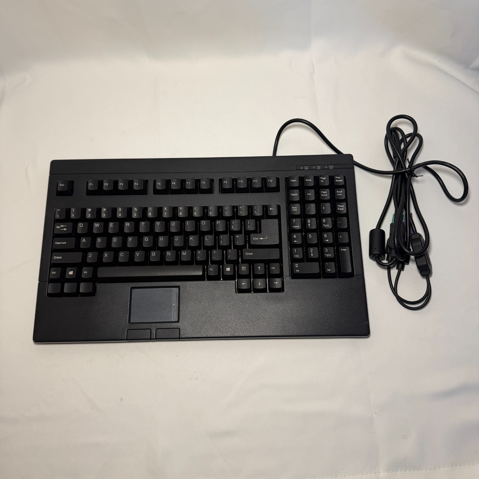 Adesso Easytouch 730 ACK-730PB Touchpad Keyboard w/USB Adapter Tested Working