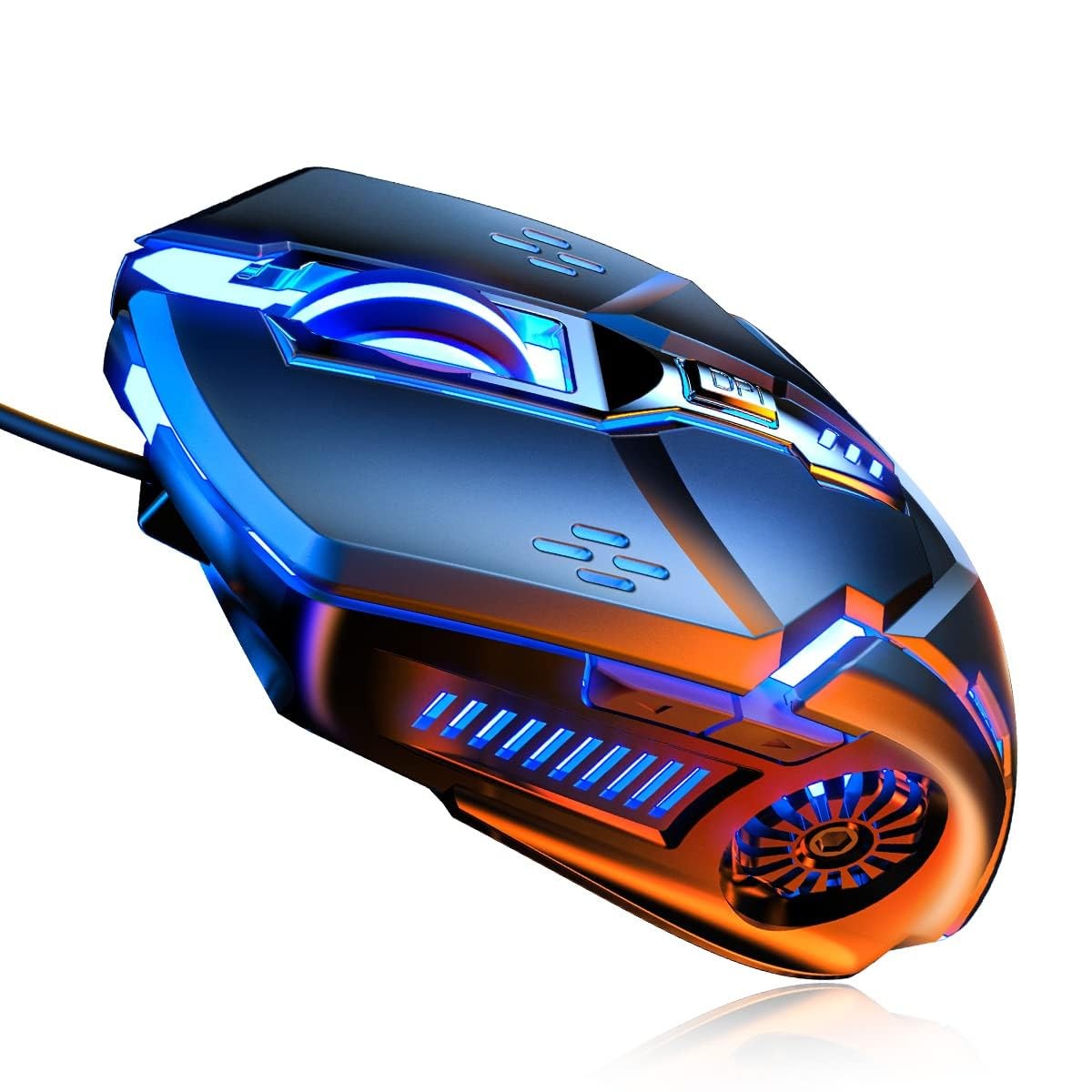 Silent Click Mouse, Gaming Mouse Wired, 6 Button,4 DPI Upto 3200 DPI, RGB Lig...