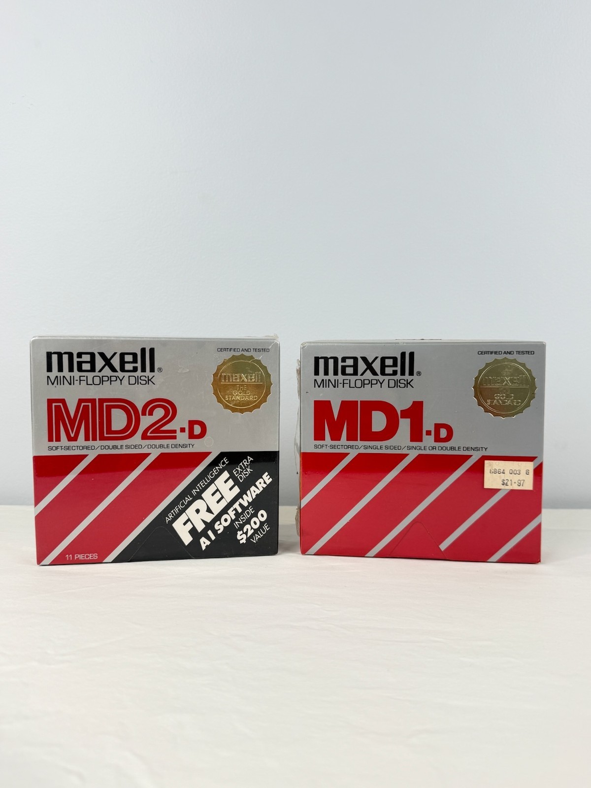 Maxell MD2-D MD1-D 5.25 Inch Mini Floppy Disks Sealed Vintage NOS 2 Boxes