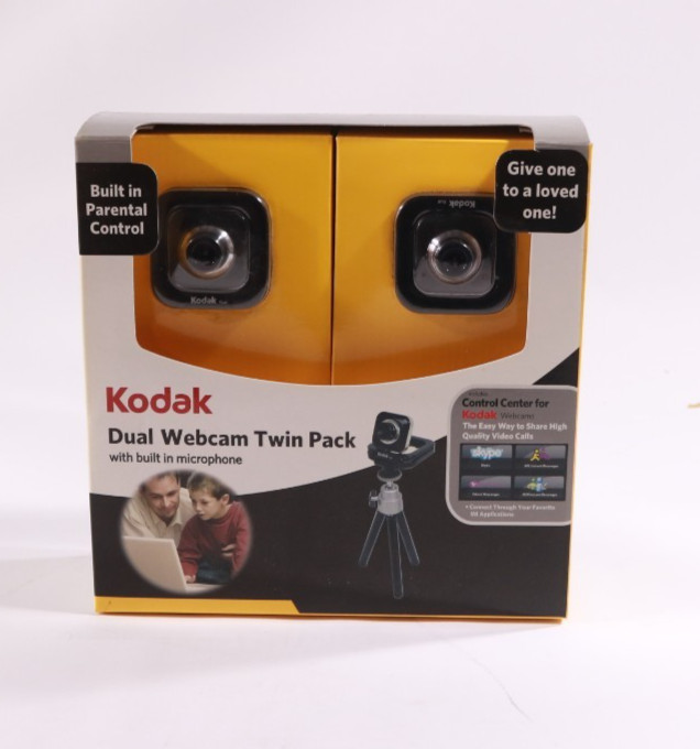 Kodak Dual Webcam D101 Twin Pack With Built In Microphone For Video Calls NIB