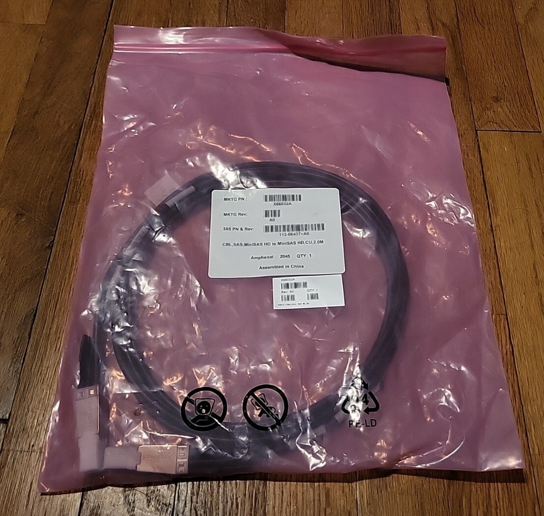 New NetApp X66032A MINI SAS HD TO HD 12GB- 2M Amphenol CABLE 112-00437+A0