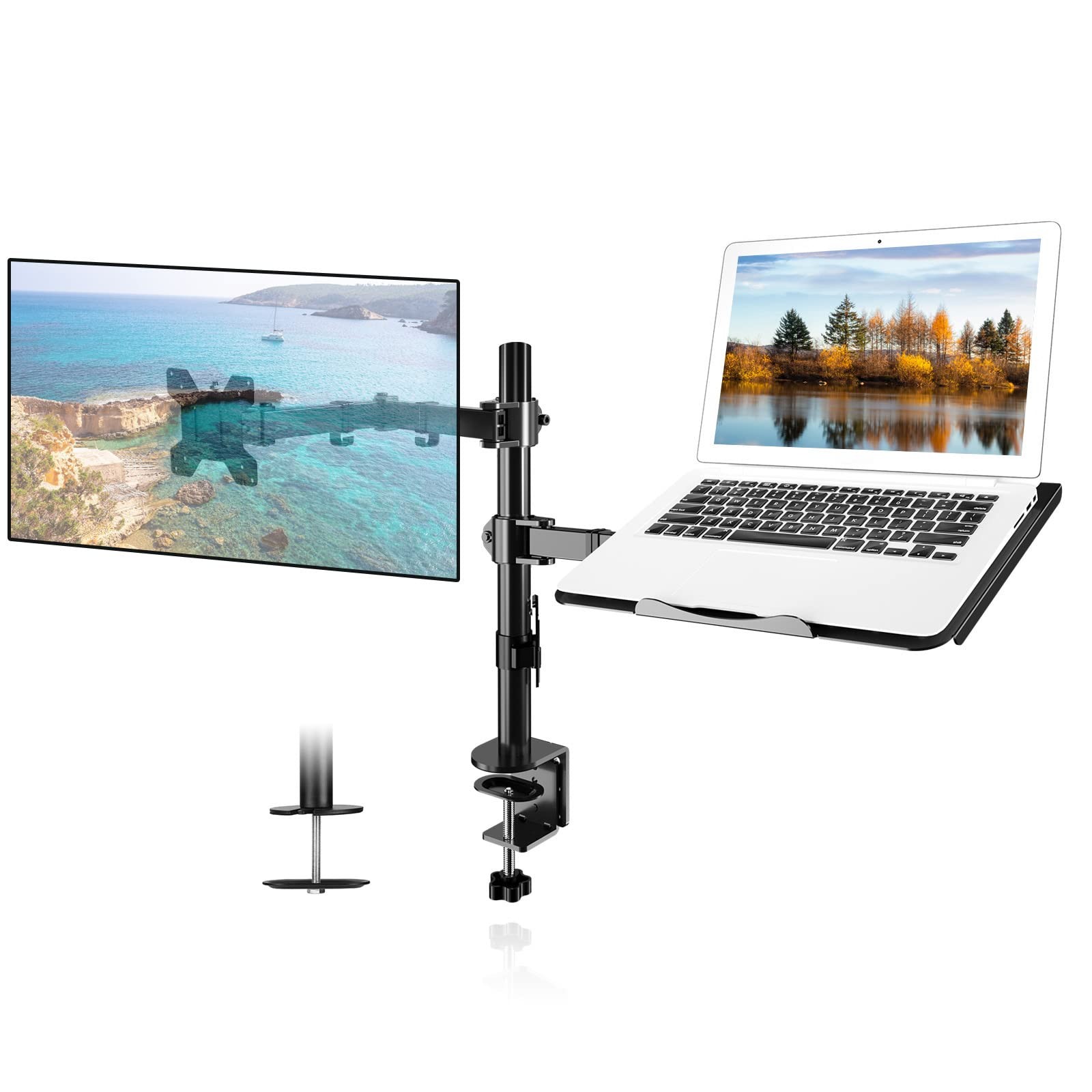 Suptek Monitor and Laptop Mount Holds 13-32 inch Computer Screen, Adjustable ...
