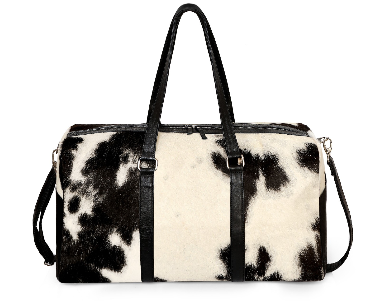 Authentic cowhide Designer hair leather duffel bag modern travel essential Cabin