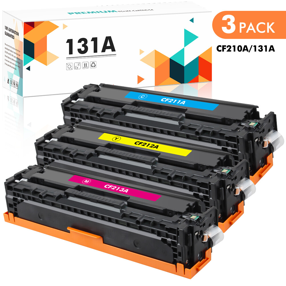 3PK CF210A Toner Compatible With HP 131A LaserJet Pro 200 Color M251n M276nw CMY