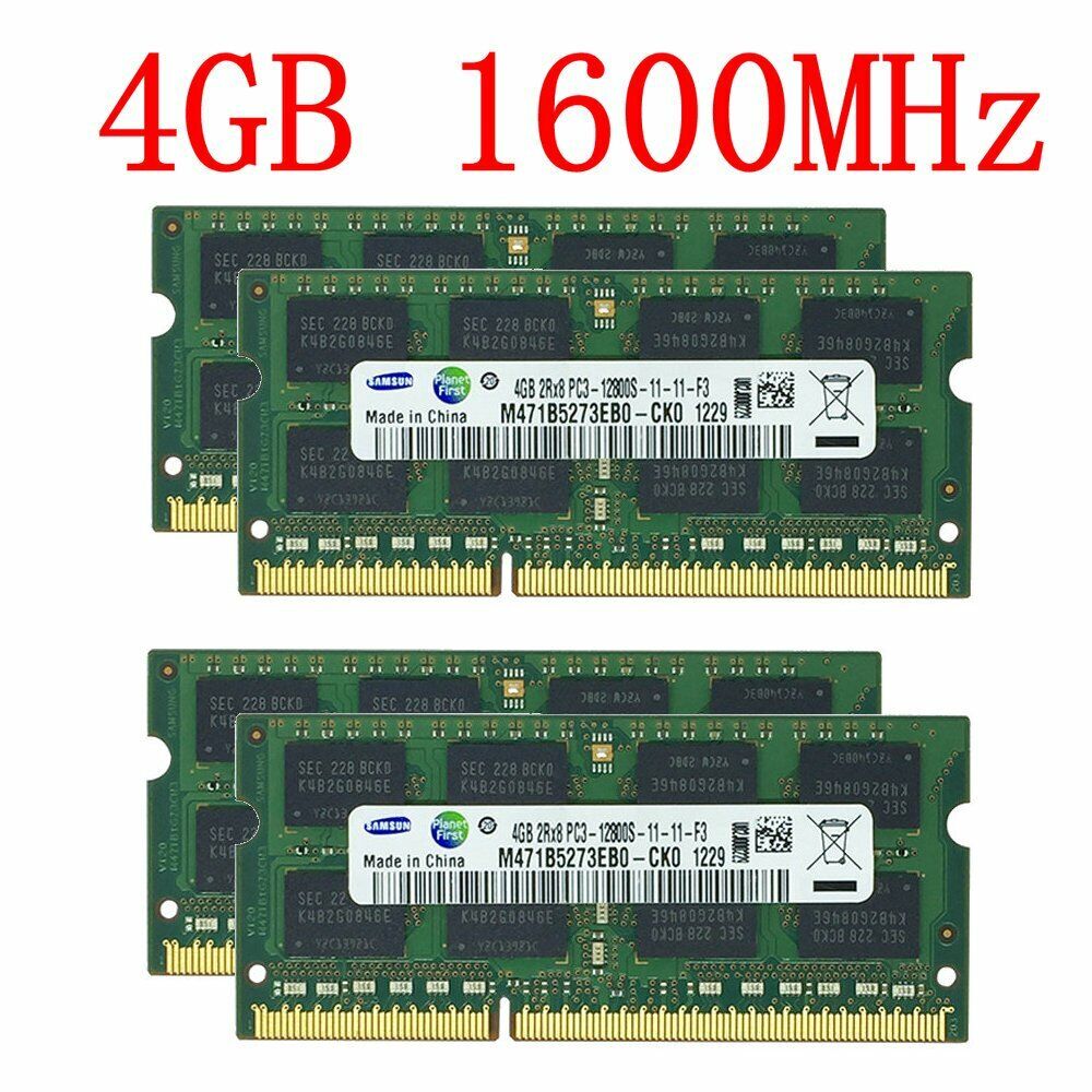 For Samsung 16GB 4x 4GB / 1GB PC3-12800S DDR3 1600 204Pin SODIMM Laptop RAM LOT
