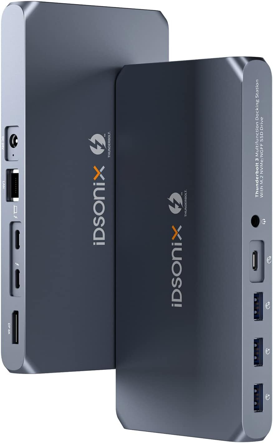 USB C 11in1Thunderbolt 3 Docking Station - NVMe&SATA M.2 Slots - For Mac/Windows