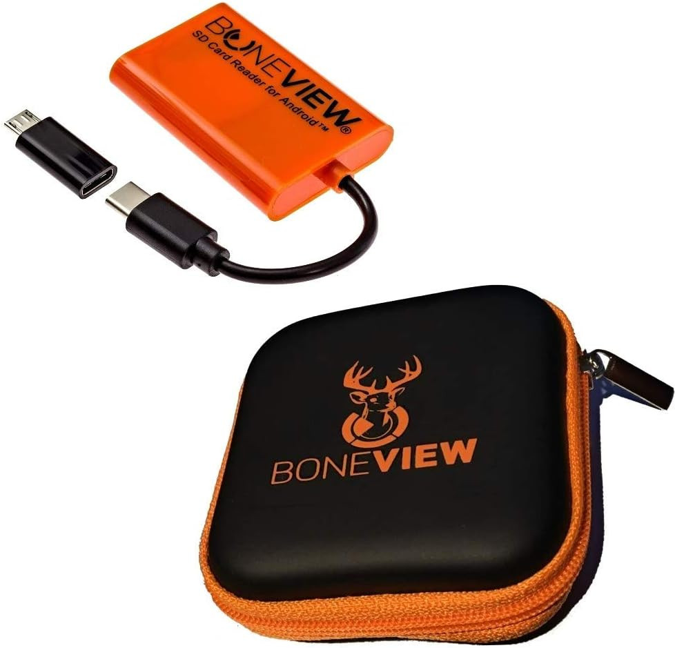 SD Card Reader for Android - Trail Camera Viewer + Zipper Case Combo, Play Deer