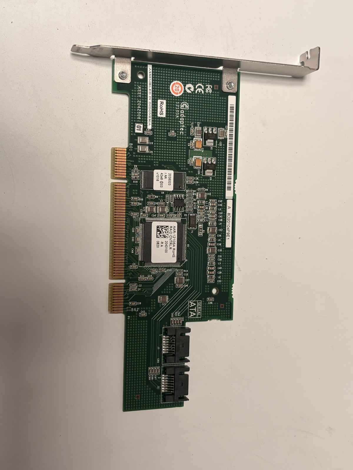 Adaptec 1210SA AAR-1210SA 2-Port SATA PCI RAID Controller Card