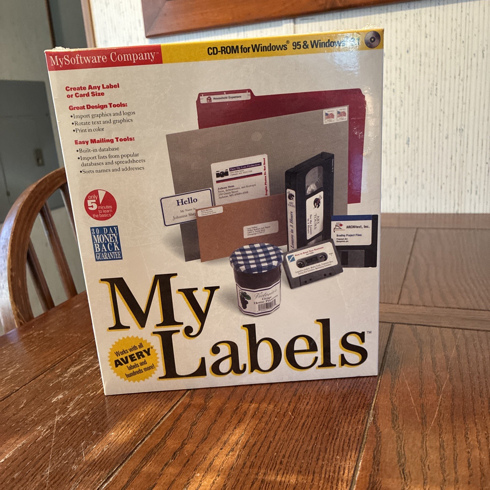 MySoftware Company My Labels CD-Rom For Windows 95 And 3.1 SEALED