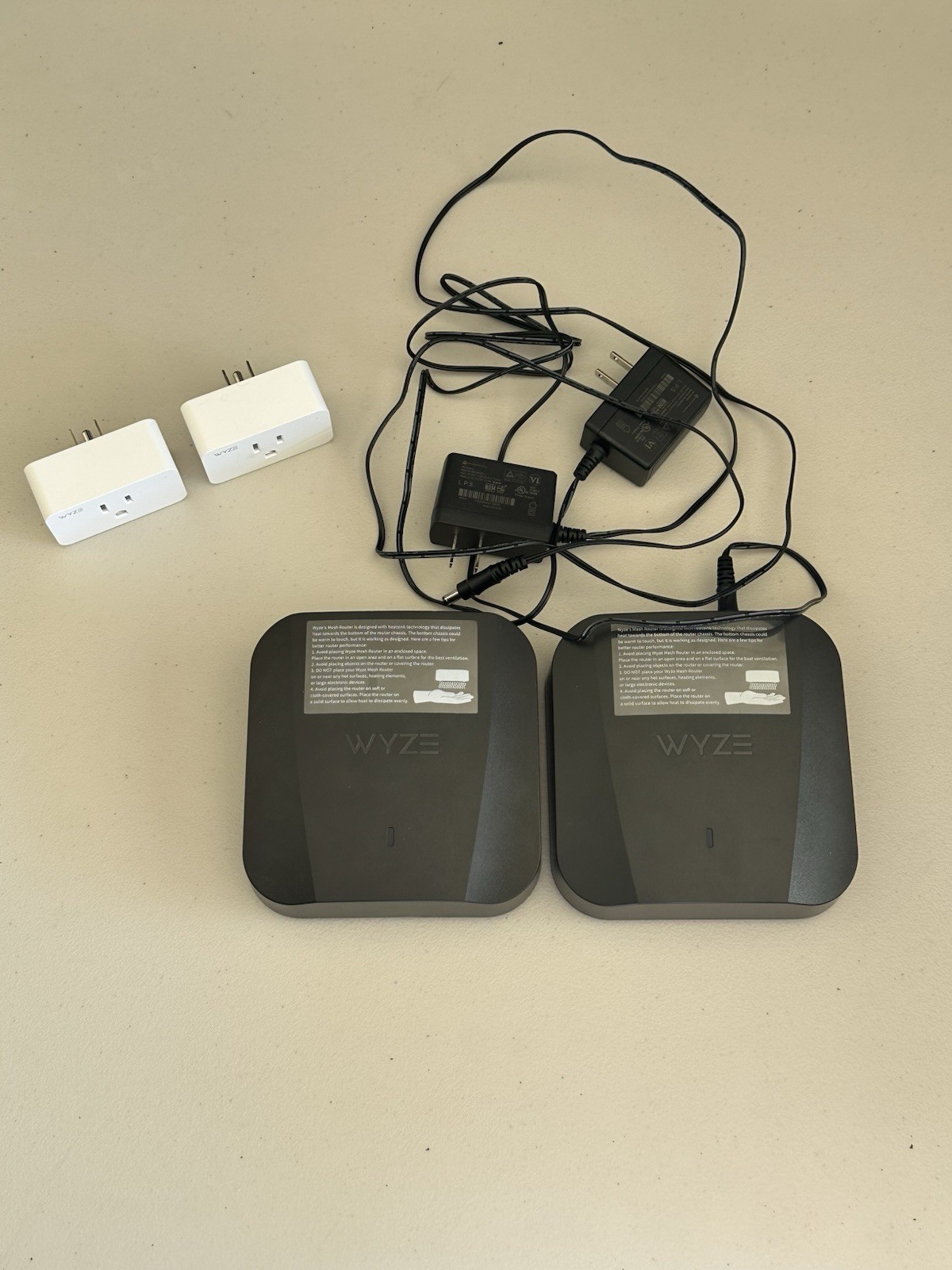 Wyze AXE5400 Tri-Band Wi-Fi 6E Mesh Router Pro, 150+ Devices, - 2 Pack w/ Plugs