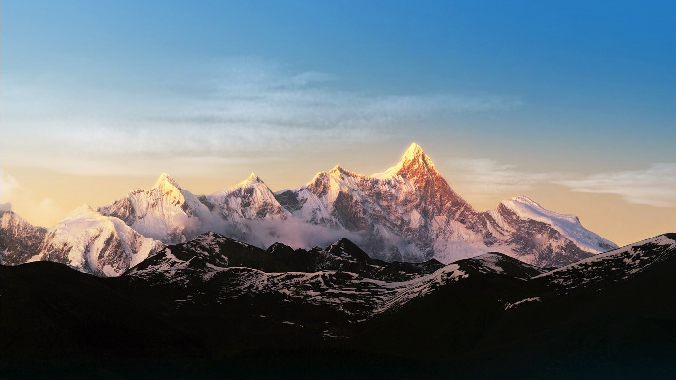 Landscape mountains sky snow snowy mountain nature peak Custom Gaming Mat Desk