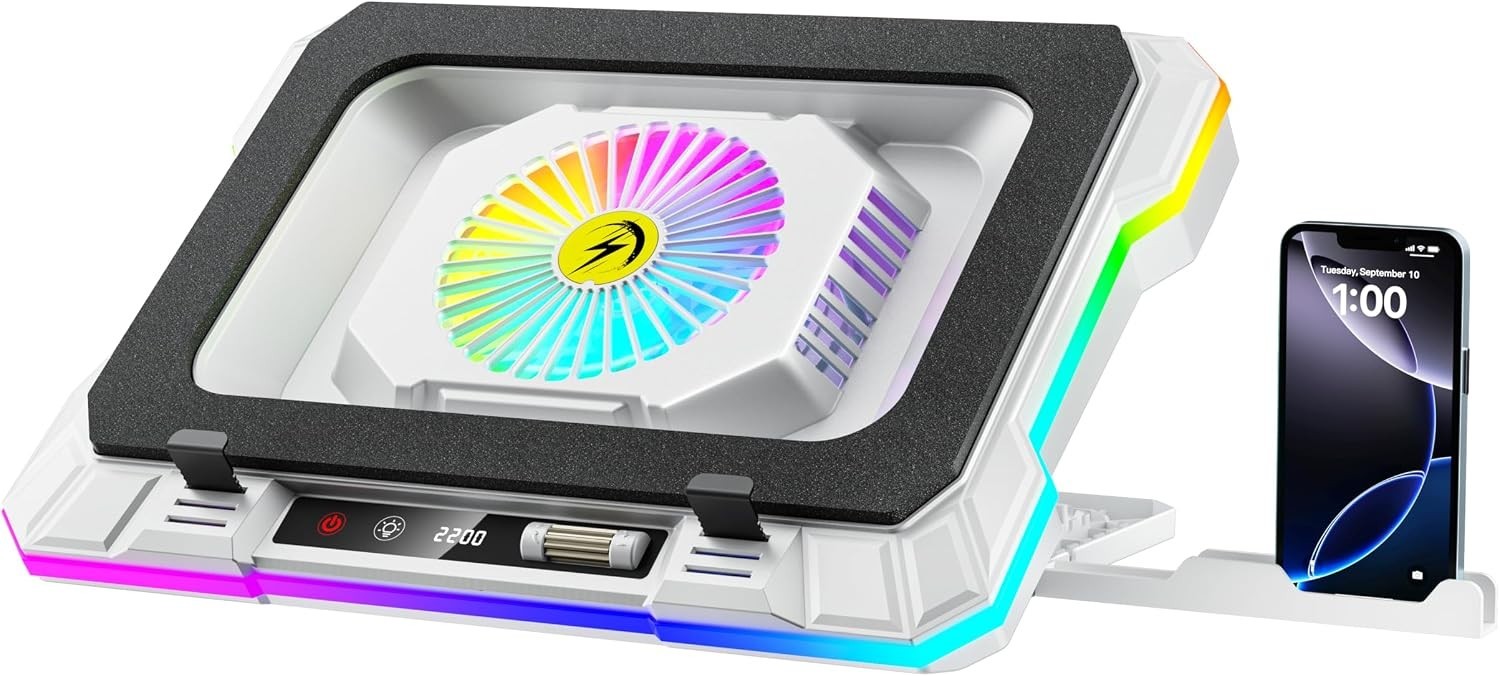 AICHESON RGB Laptop Cooling Pad for 15-19 Inch Laptops, XX295