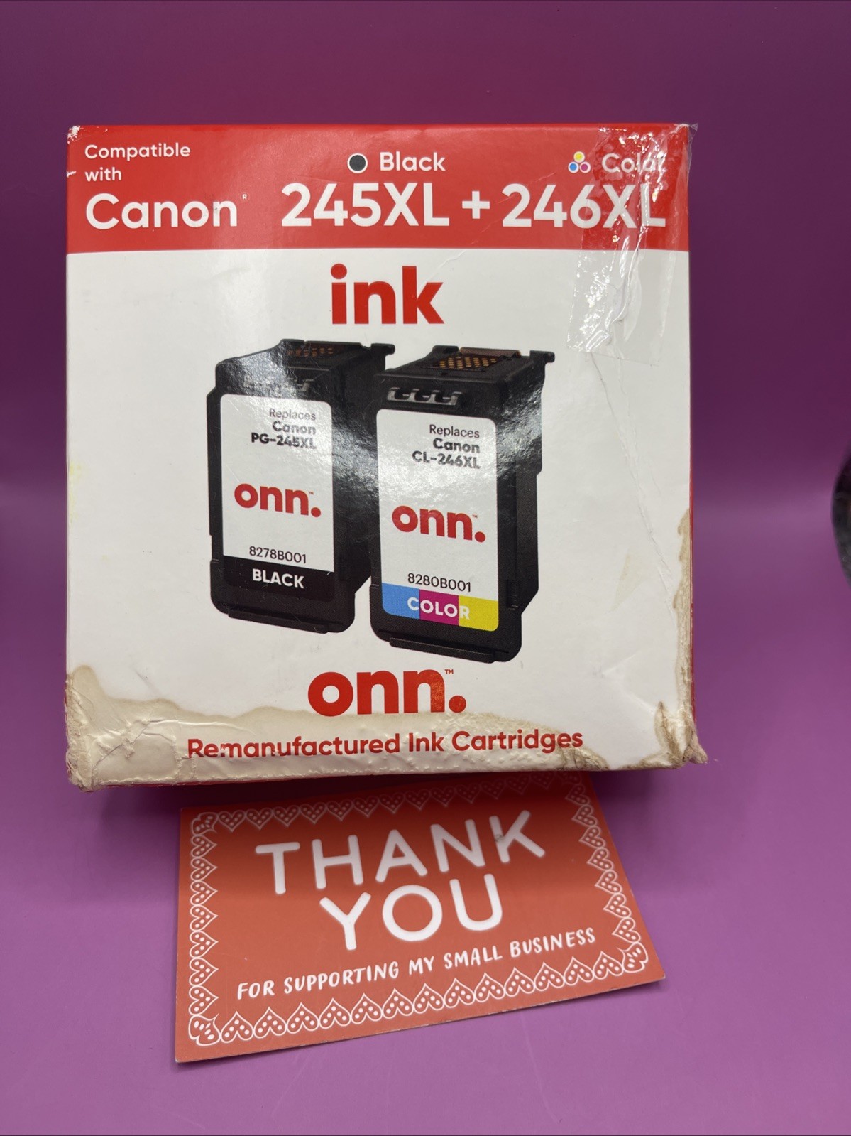 Ink Cartridge ONN (Reman) Canon Compatible 245XL Black & 246XL Color 7/2026