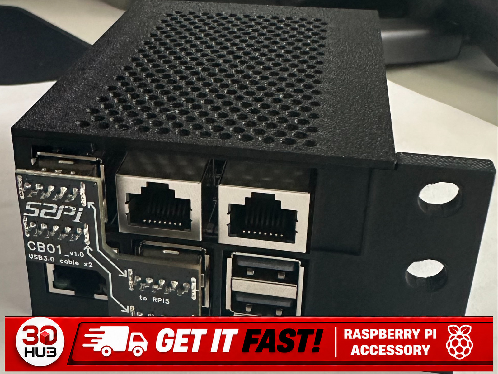 Raspberry Pi 5 Rack Mount Case 52Pi U2500 2.5G Dual Ethernet HAT 1U Server