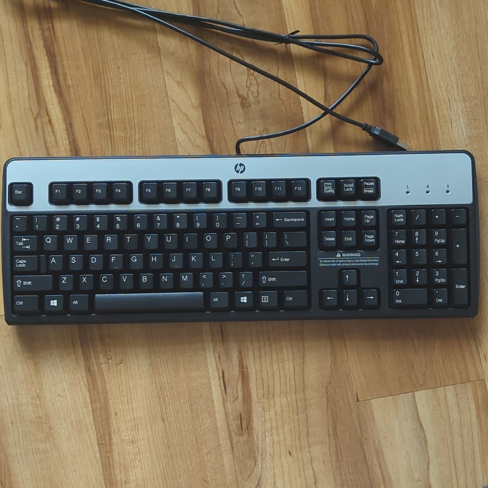HP SK-2885 Wired USB Standard Keyboard QWERTY English Black/Silver Fn Keys