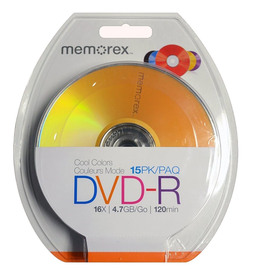 Memorex Cool Colors 16X DVD-R 4.7GB - Purple, Black, Red, Orange & Blue Lot