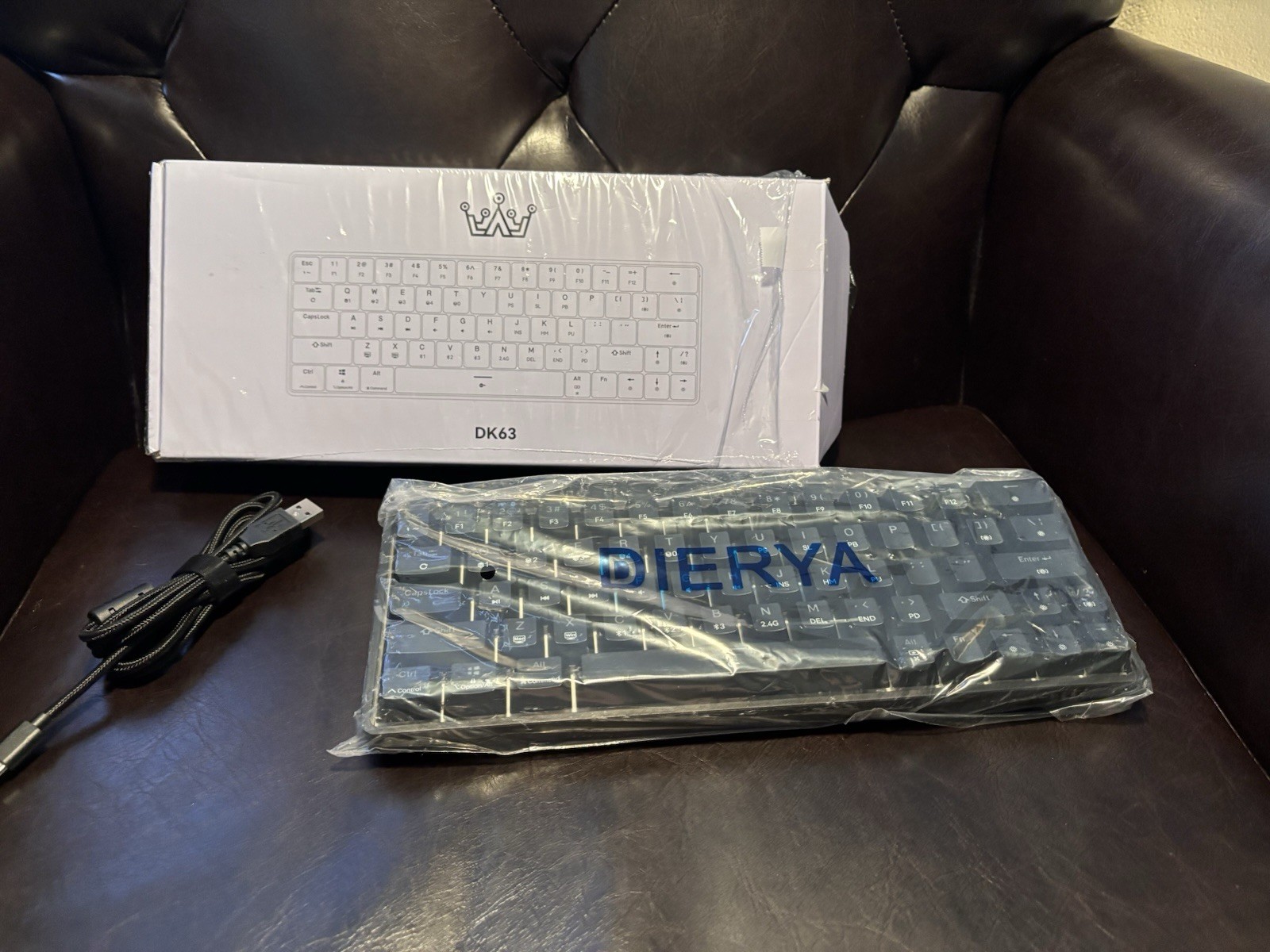 DIERYA DK63 Compact Wired USB-C Plug & Play English QWERTY Keyboard Black