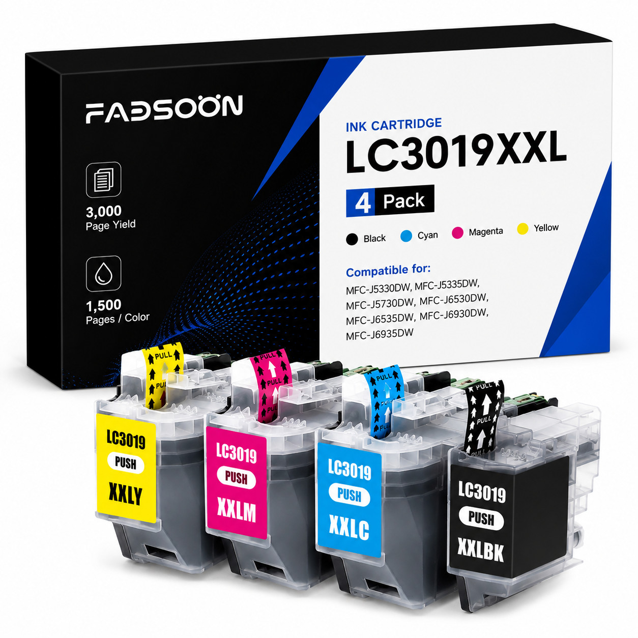 LC3019XXL 4PK BK/C/M/Y Super High Yield Ink MFC-J5330DW MFC-J5335DW MFC-J6530DW