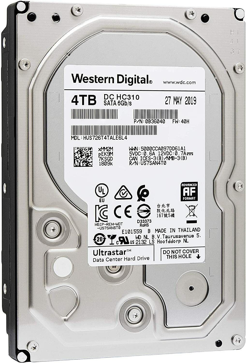 HUS726T4TALE6L4 NEW WD Ultrastar DC HC310 4TB HDD 3.5" 7200RPM SATA 256MB Cache