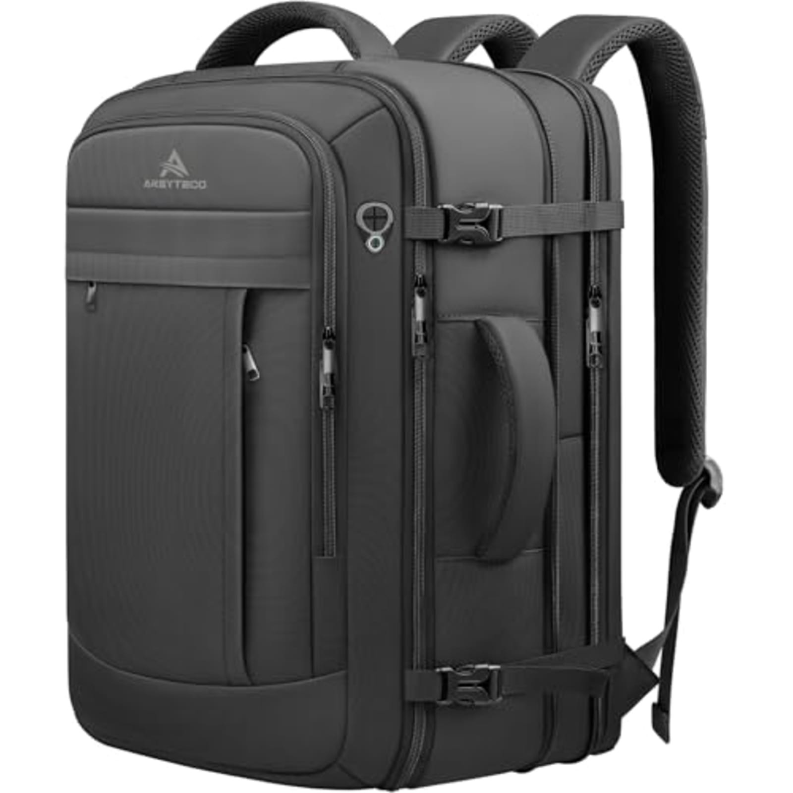 50L Expandable Carry-On Laptop Travel Backpack 17.3" Black Airline Approved