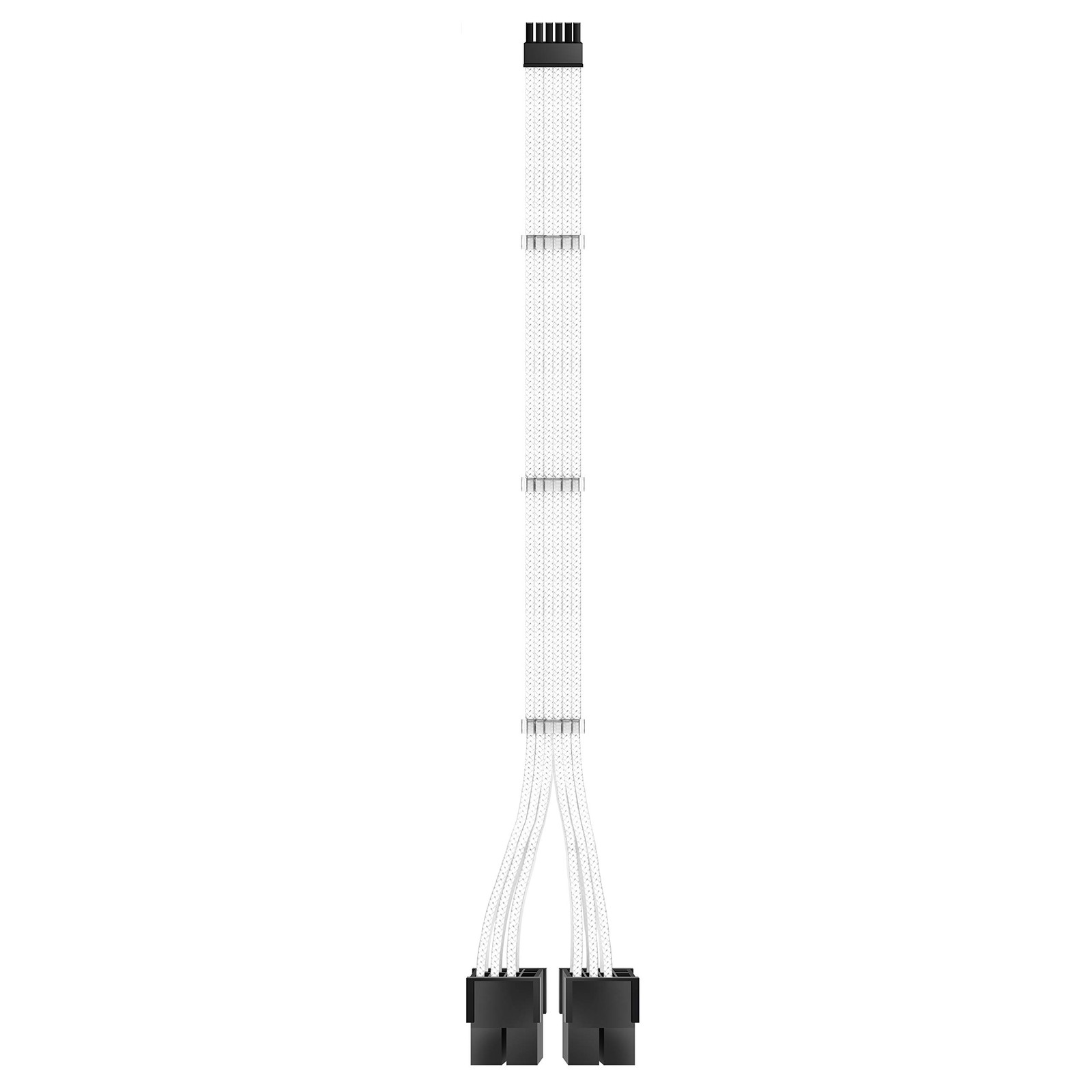RTX 3000 Series 12 Pin to Dual 8 Pin PCIe Sleeved Extension Cable 300 MM- Con...