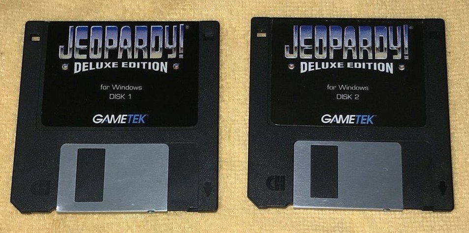 Jeopardy Deluxe Edition Video Game for Windows PC Floppy Discs x2 Gametek