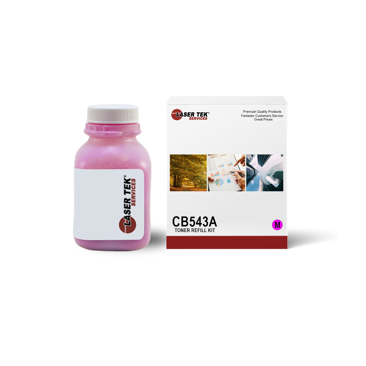 LTS 125A CB543A Magenta Toner Refill Kit Compatible for HP LJ CP1210 CP1215