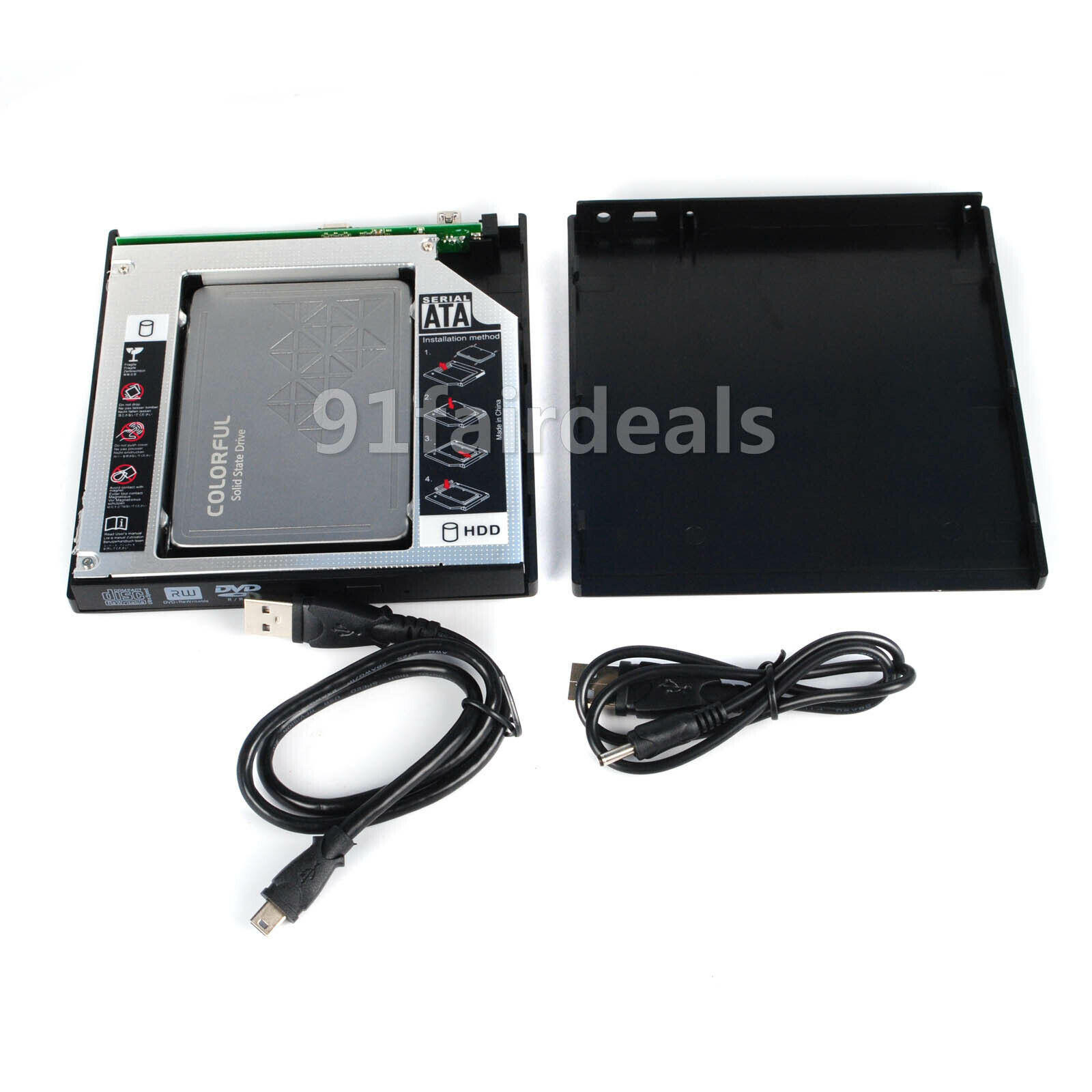 NEW12.7MM USB 2.0 SATA Optical Drive Case External Enclosure Caddy For Laptop US