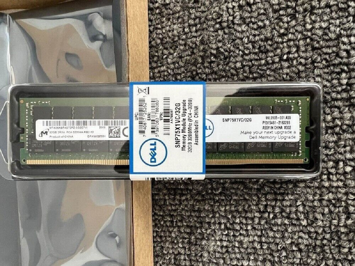 NEW DELL SNP75X1VC/32G AA799087 32GB 2RX4 DDR4 PC4-3200 RDIMM Server RAM Memory