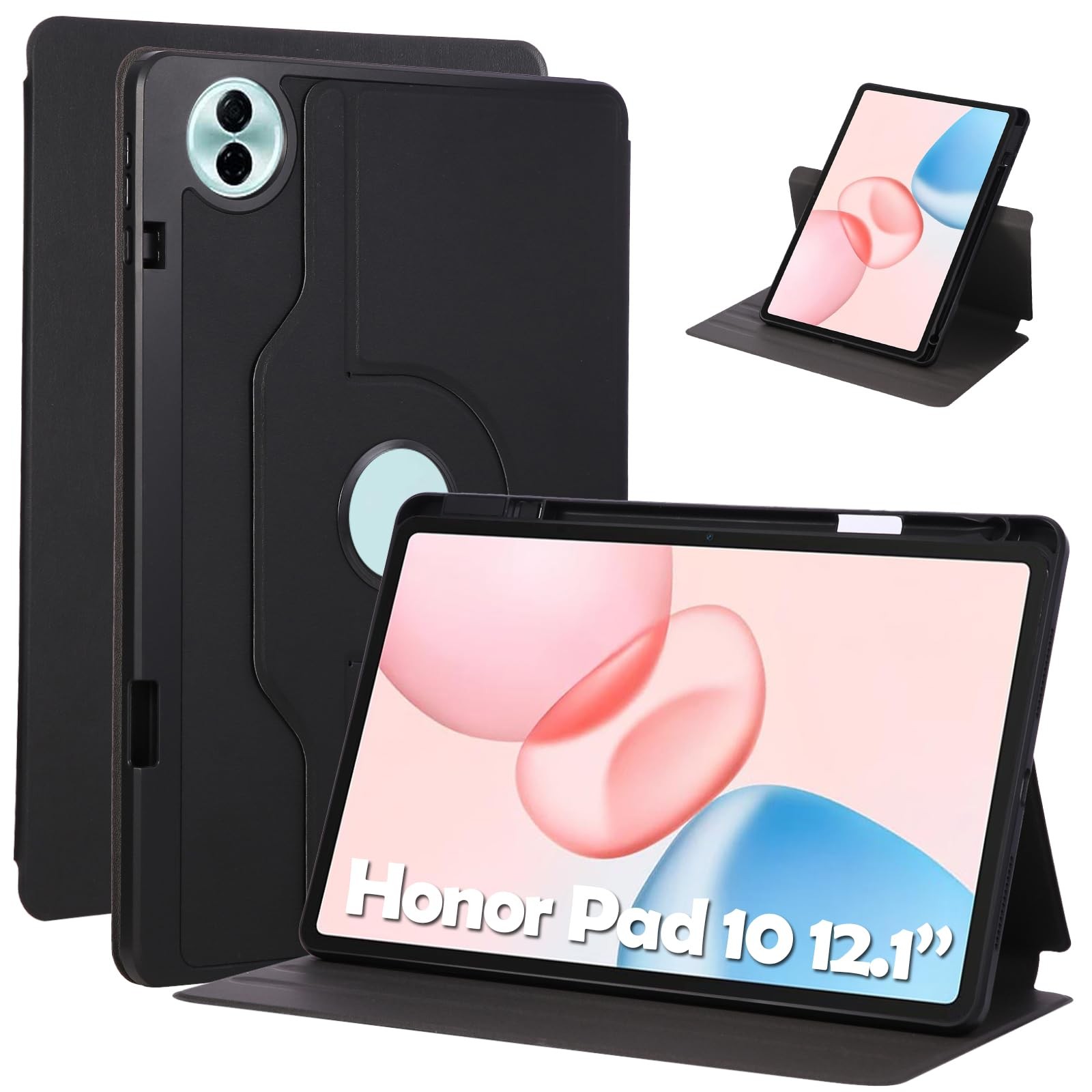 Case for Honor Pad 10 12.1 Inch 2025 with Pen Holder, 360 Rotation