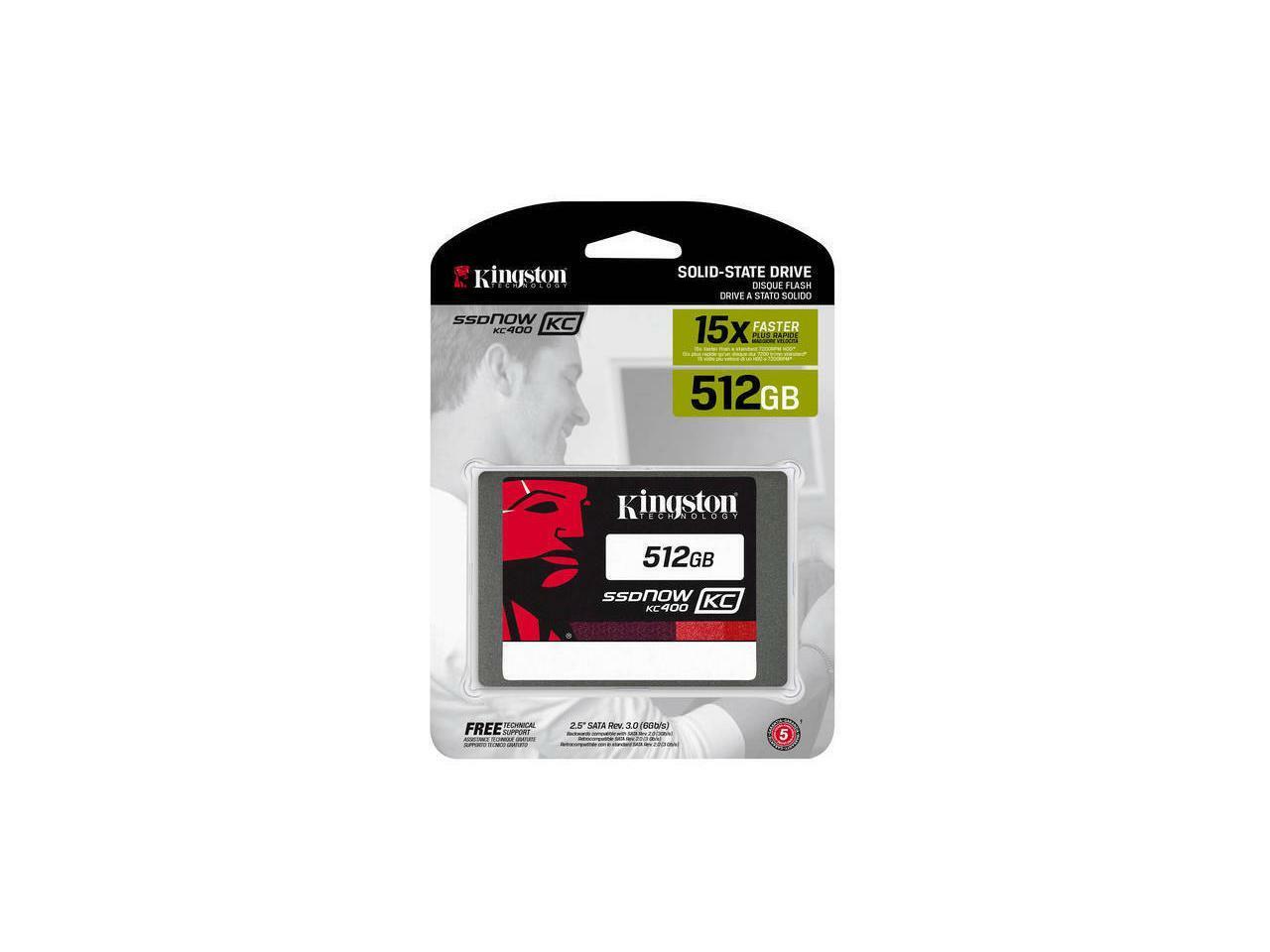 Kingston KC400 SSDNow SKC400S37A/512G 2.5" 512GB SATA III Solid State Drive SSD