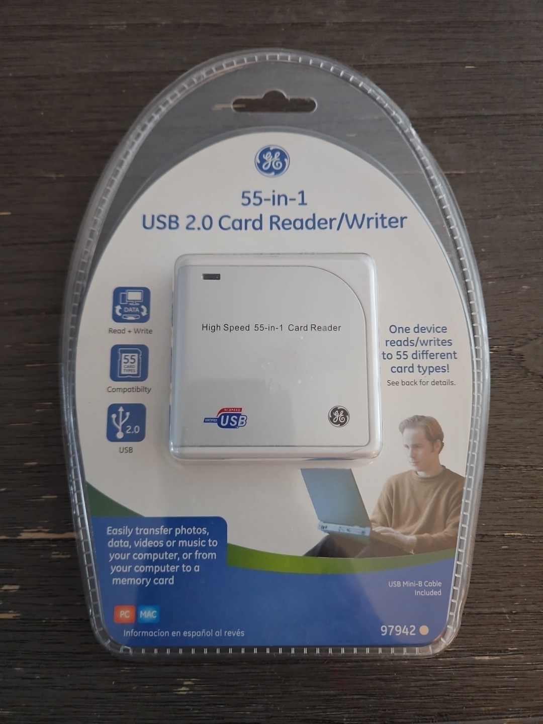GE 97942 Hi Speed USB 2 Card Reader Writer 55 in One FACTORY SEALED pin