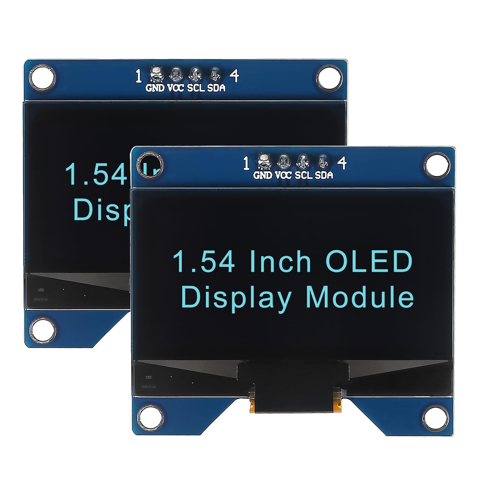 2pcs 1.54 Inch OLED I2C IIC Display Module, 128x64 Pixel SSD1309 Driver -Lumi...