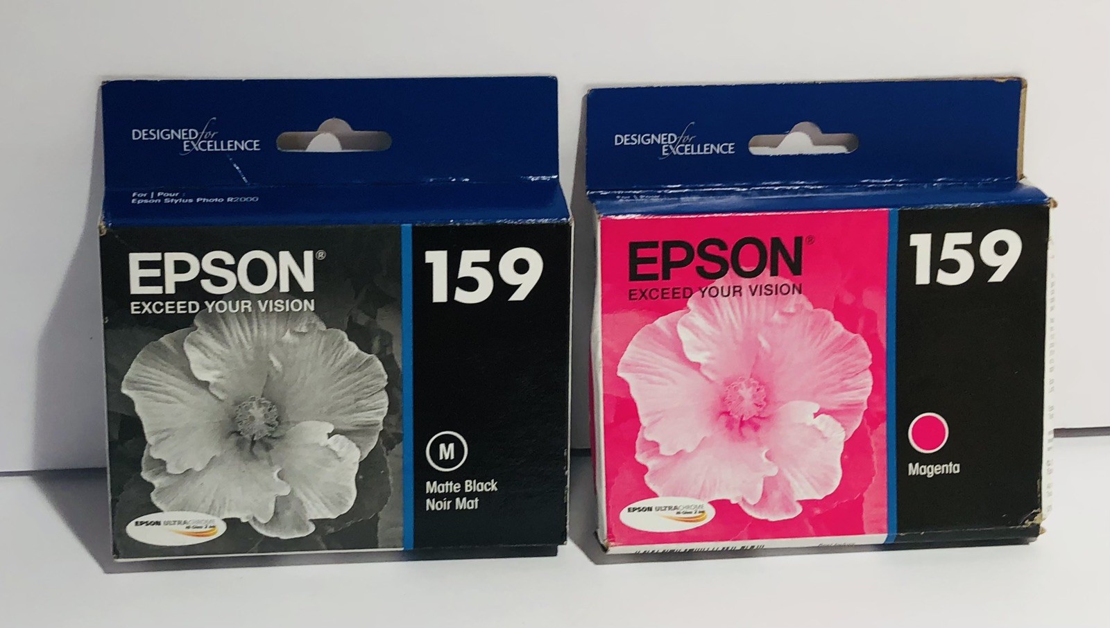 Lot Of 2 EPSON 159 Ink Matte Black & Magenta Ink Genuine New Sealed Exp 2020