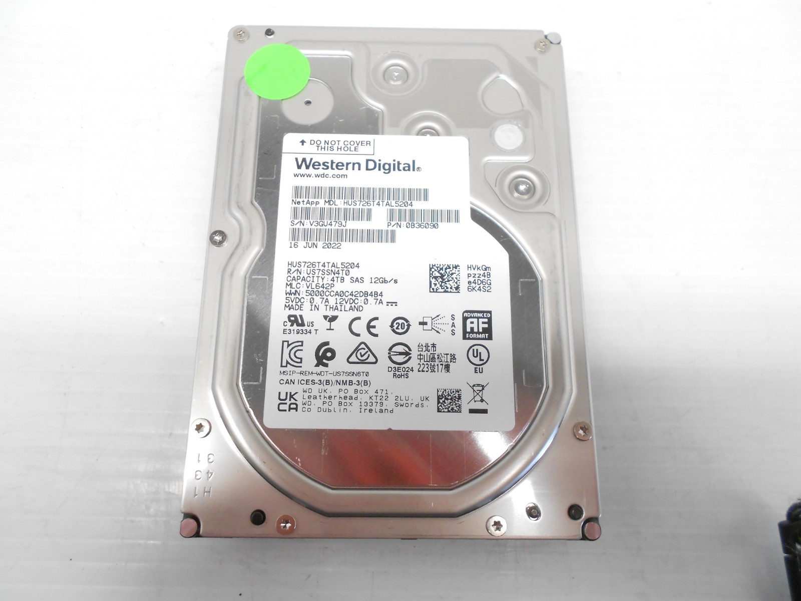 Western Digital HUS726T4TAL5204 4TB 7.2K 3.5" SAS 12G Server Hard Drive HP Dell