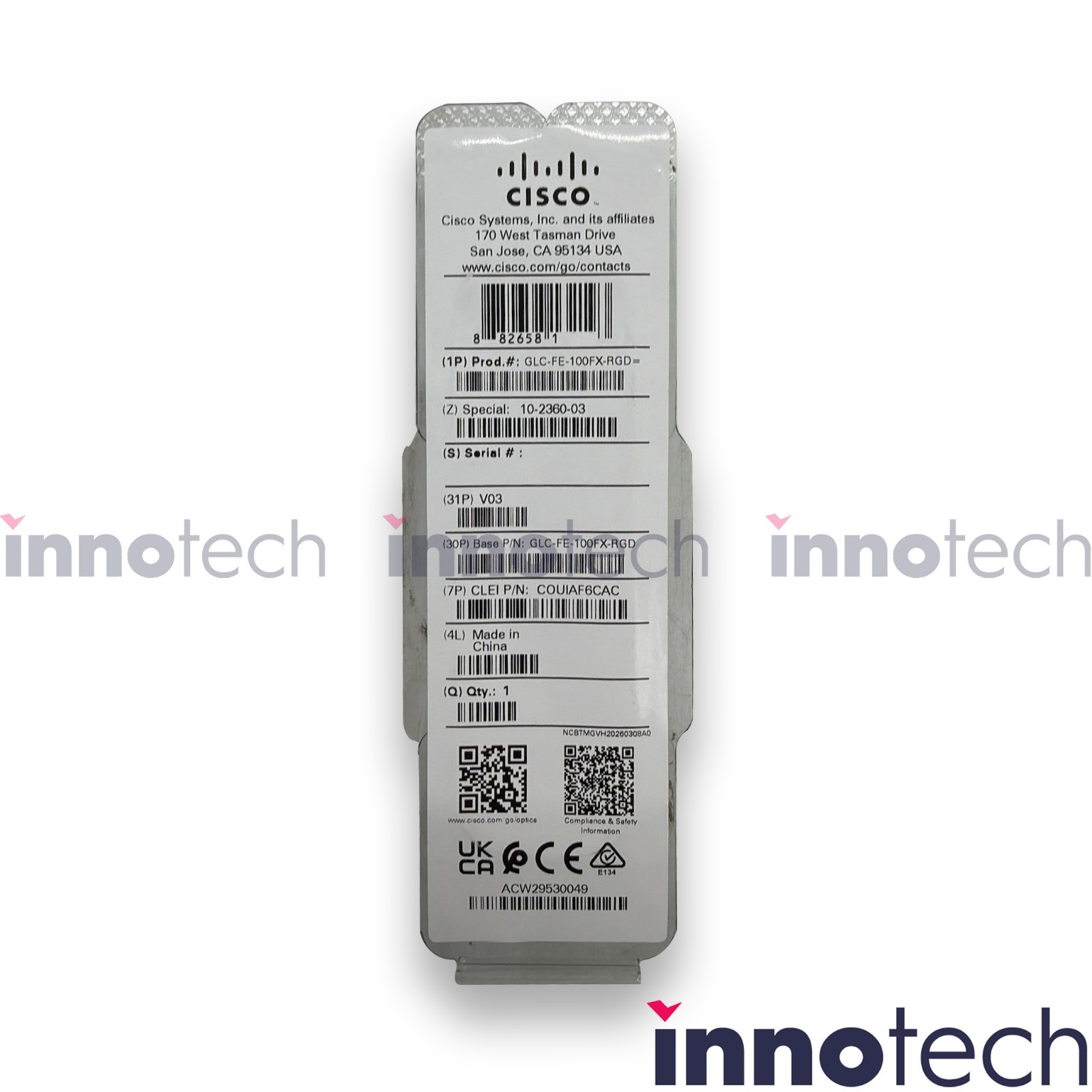 Cisco GLC-FE-100FX-RGD Transceiver Module New