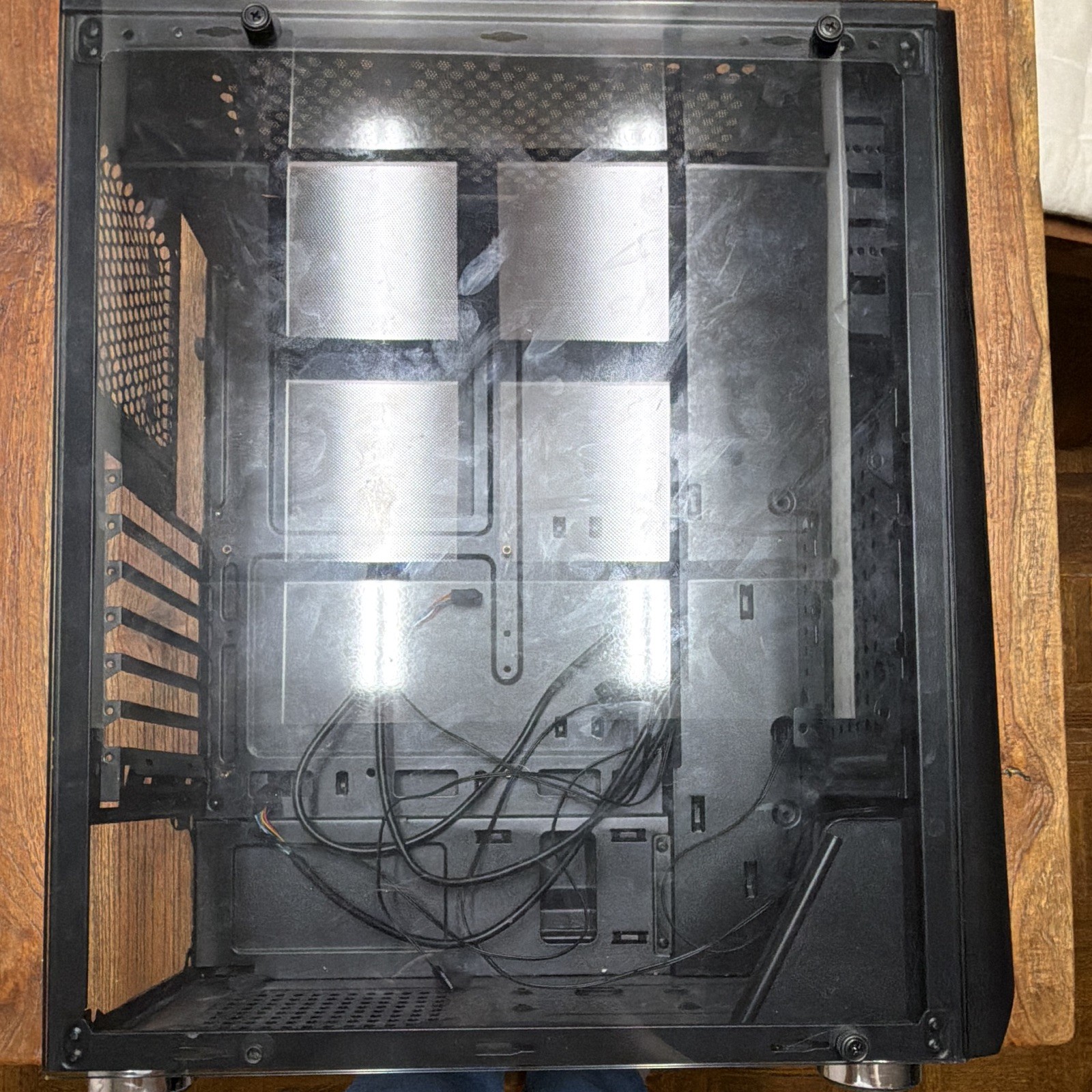 Black Mid Tower PC Computer Case Transparent Side Panel Front USB PLEASE READ