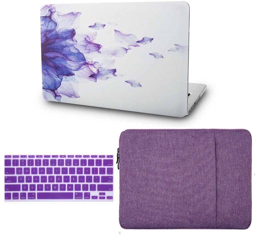 KECC for MacBook Pro 13" Laptop Shell + Soft Case A1706/A1708/A1989/A2159 Purple