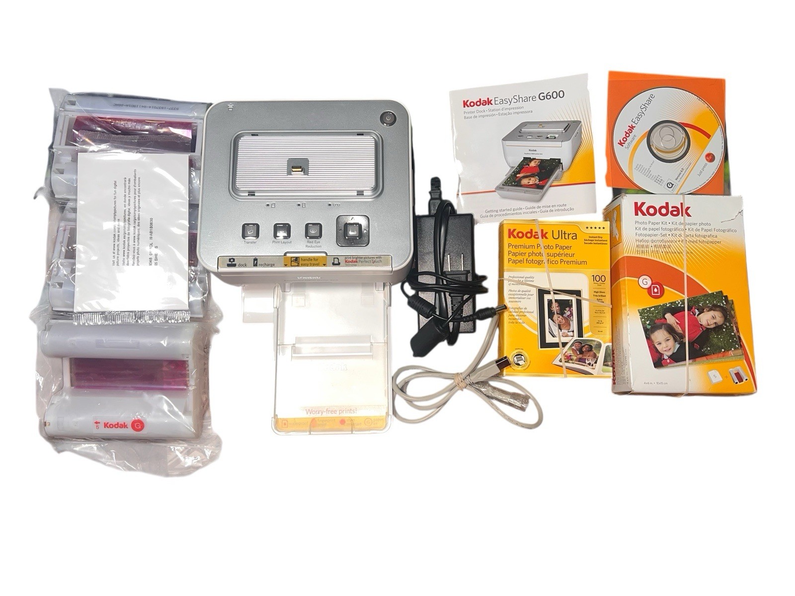 Kodak Easy Share G 600 printer Dock Bundle includes Paper ink, And Accessories