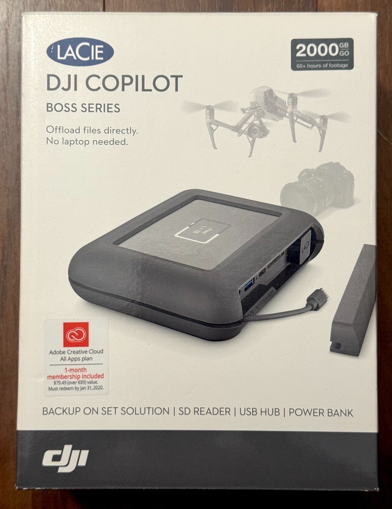 Open Box LaCie DJI Copilot Boss Series 2TB Portable HDD + SD Reader + Power Bank