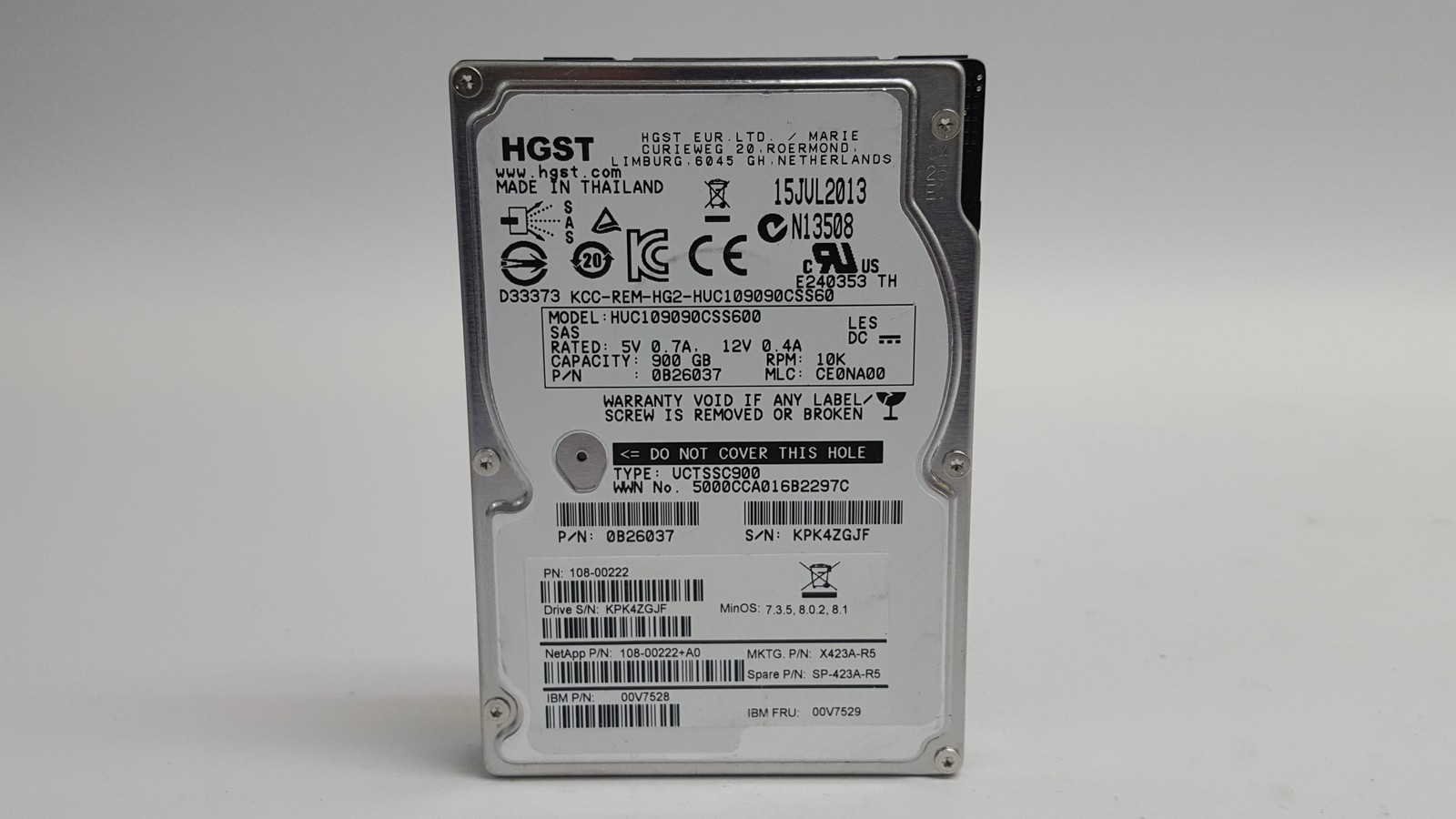HGST NetApp  HUC109090CSS600 900 GB SAS 2 2.5 in Enterprise Drive