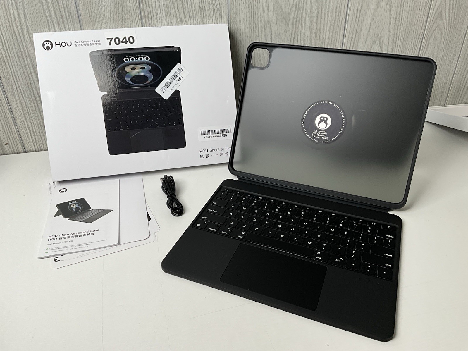 HOU 13" Keyboard/Case for iPad Air 13 M3/M2 iPad Pro 13 M4 iPad Pro 3/4/5 12.9"