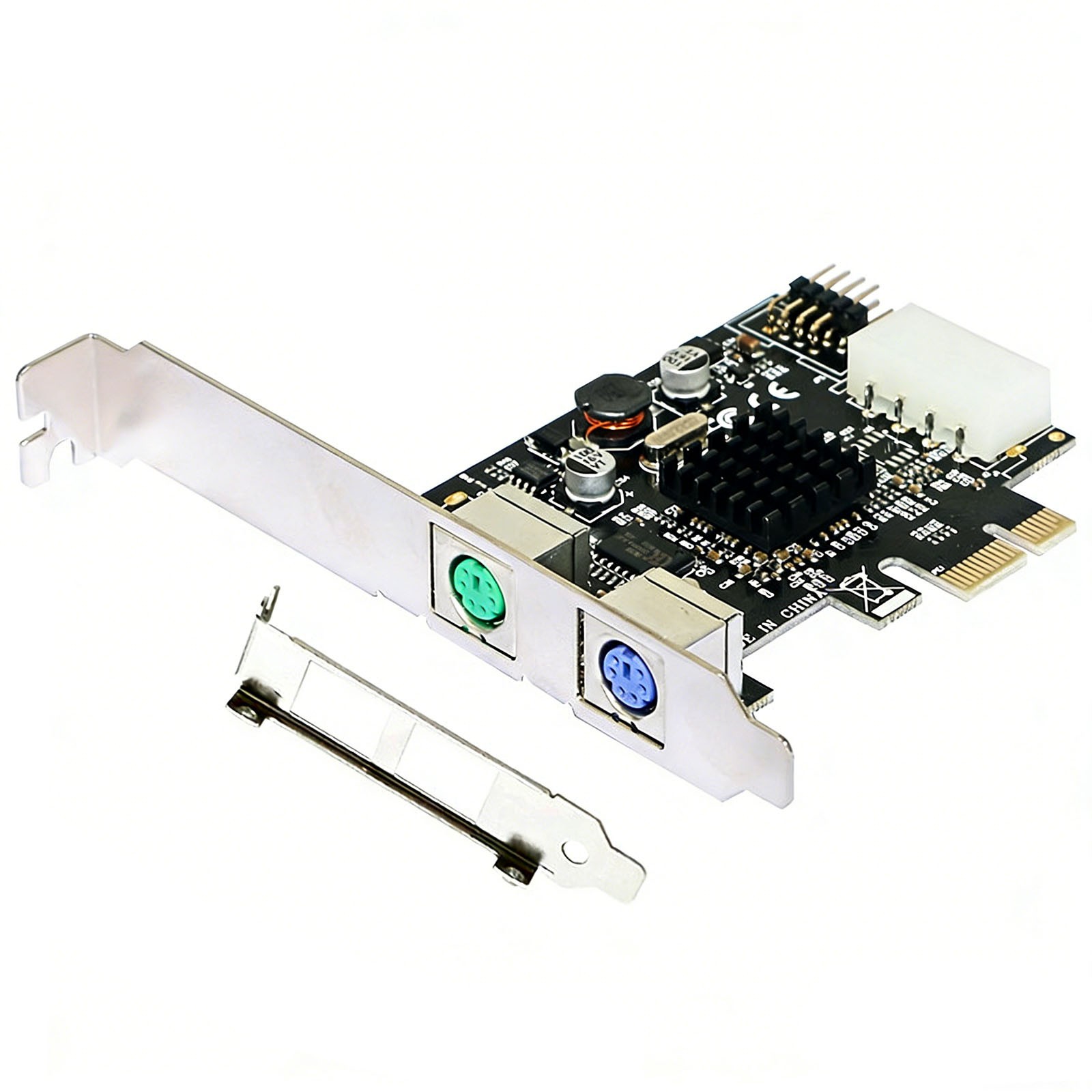 New PCI-Express to 2x PS/2 PS2 Keyboard Mouse Port Card with Low Profile Bracket